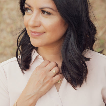 Nesting Freshwater Small Pearl Ring (14K Solid Gold)