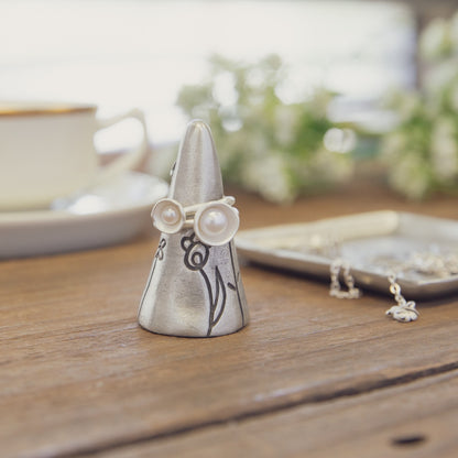 Nesting Freshwater Small Pearl Ring (Sterling Silver)