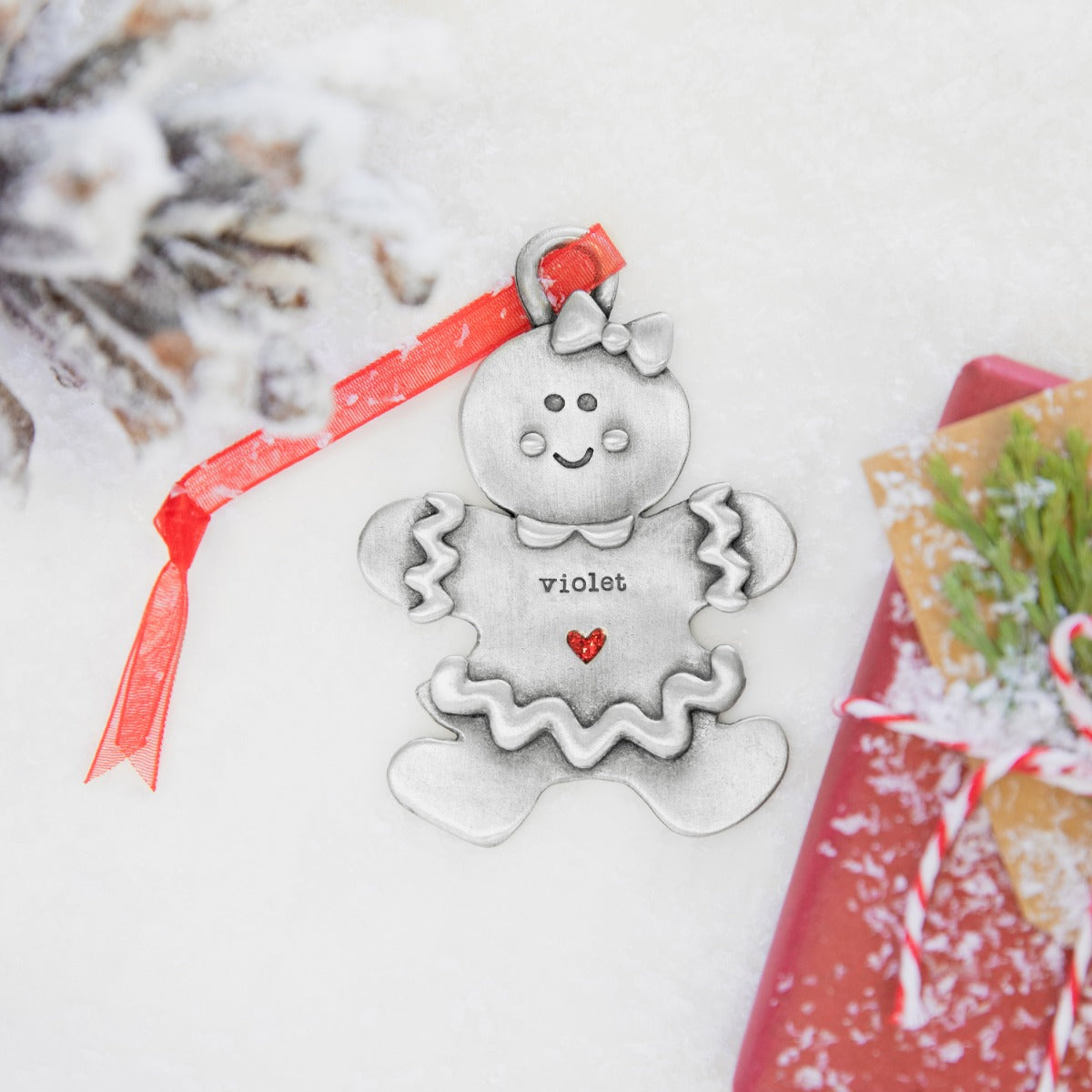 Gingerbread Girl Ornament (Pewter)