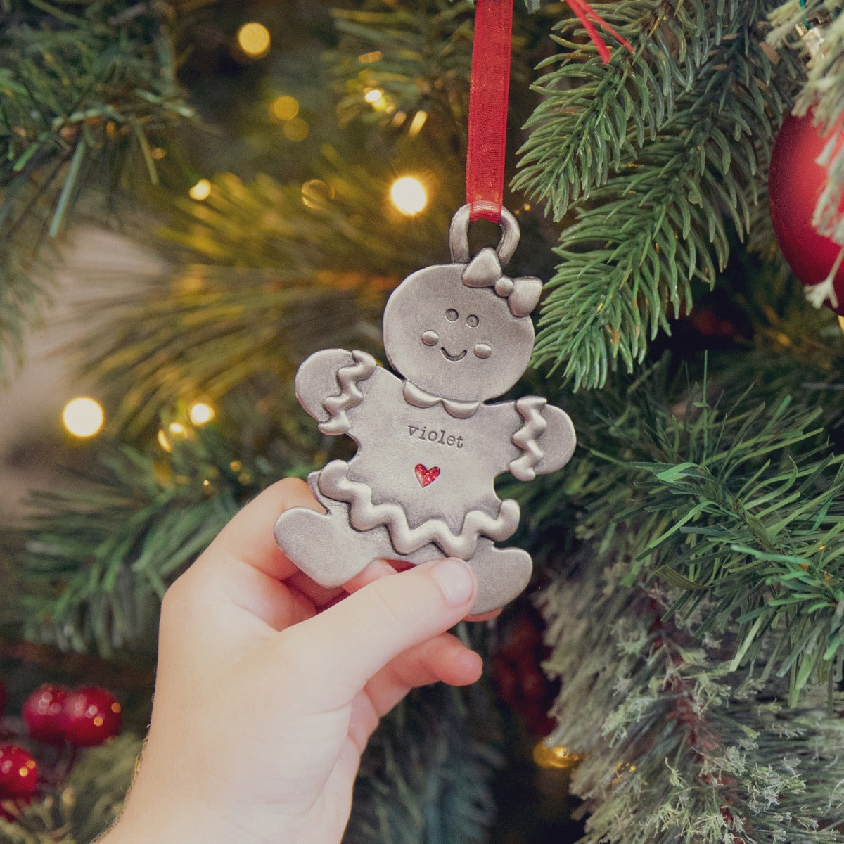 Gingerbread Girl Ornament (Pewter)