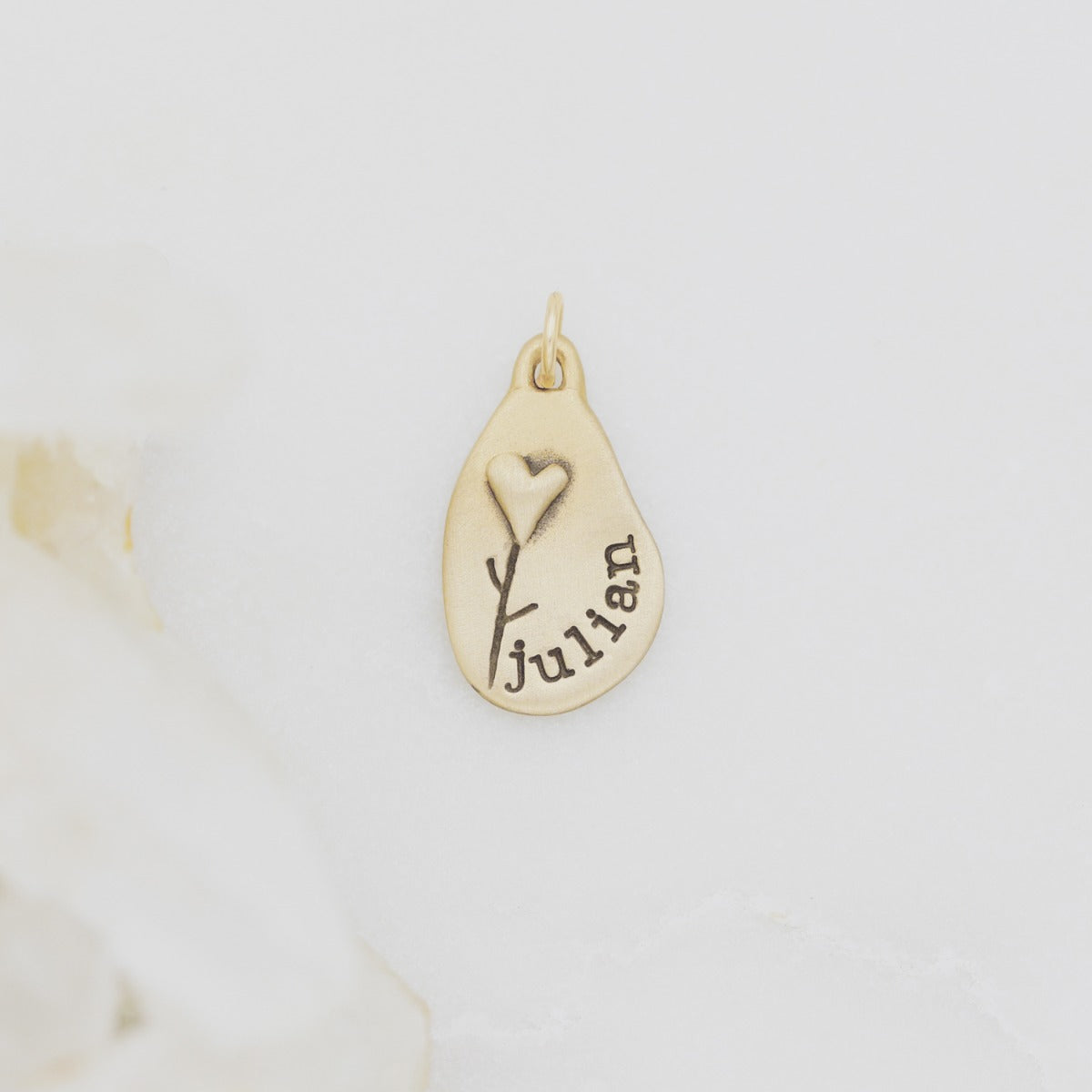 Heart with Flower Charm (10K Solid Gold)