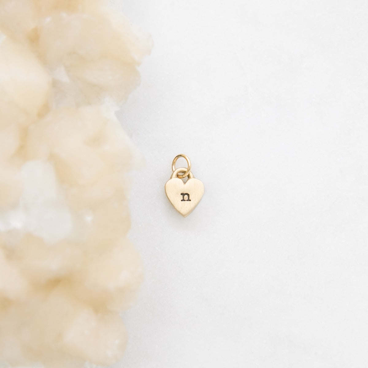 Cherished Heart Initial Charm (10K Solid Gold)