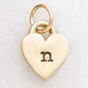 Cherished Heart Initial Charm (10K Solid Gold)
