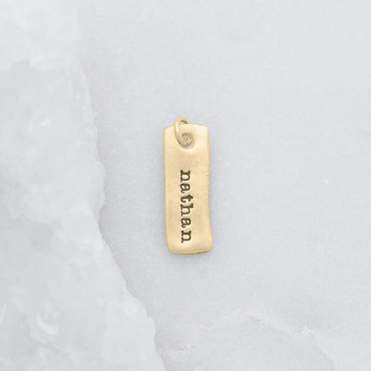 Skinny Wavy Tag (10K Solid Gold)