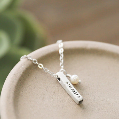 Word of the Year Necklace - 3 Sides (Sterling Silver)