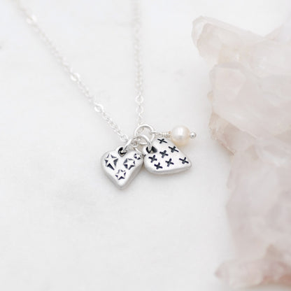 Light + Bright Hearts Necklace (Sterling Silver)