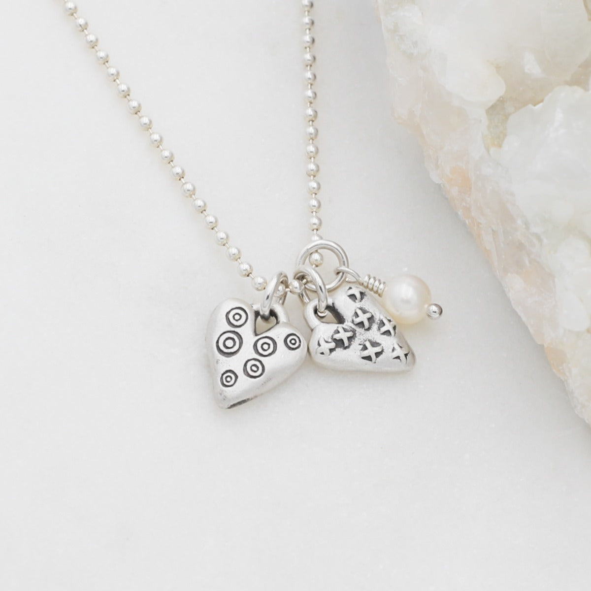 Light + Bright Hearts Necklace (Sterling Silver)