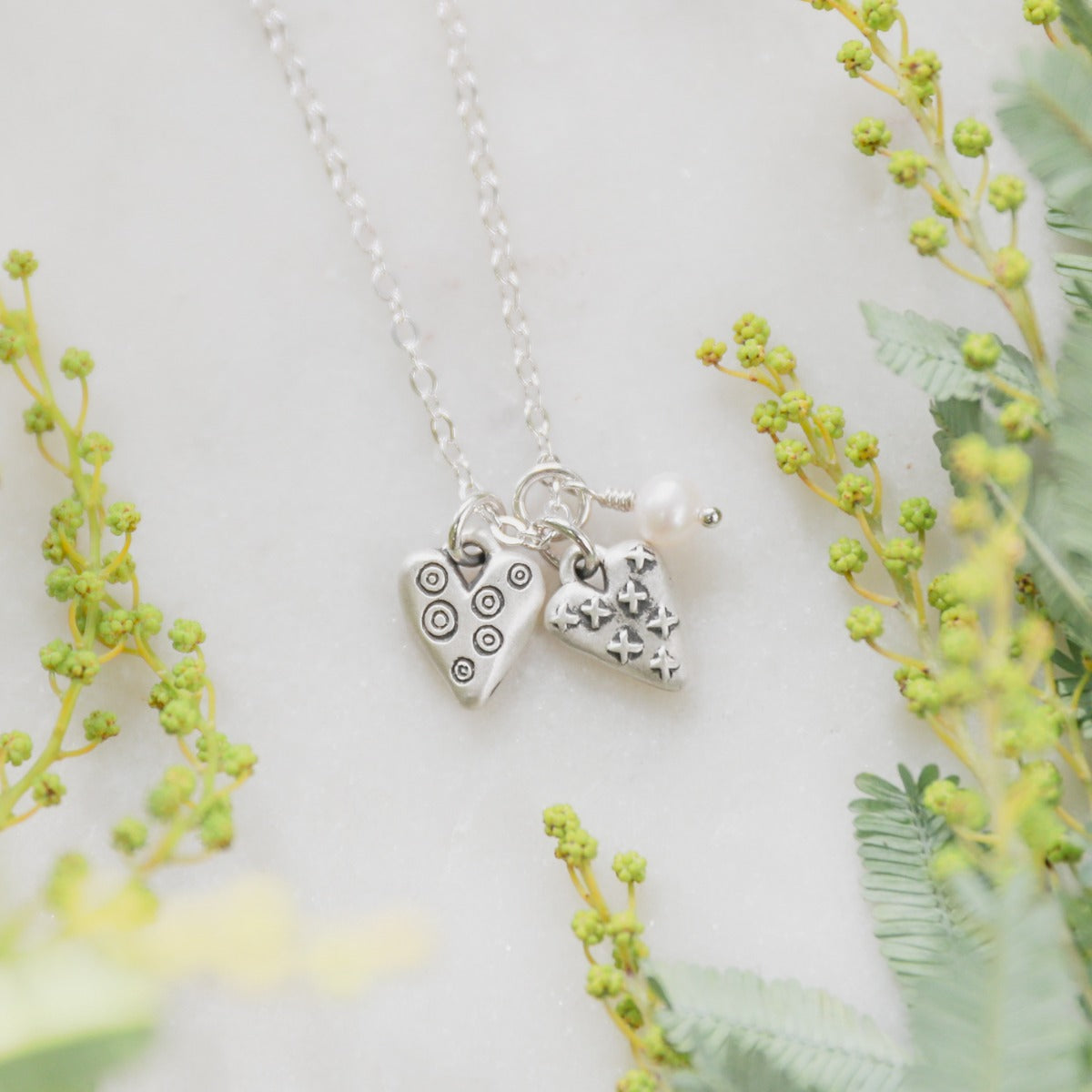 Light + Bright Hearts Necklace (Sterling Silver)
