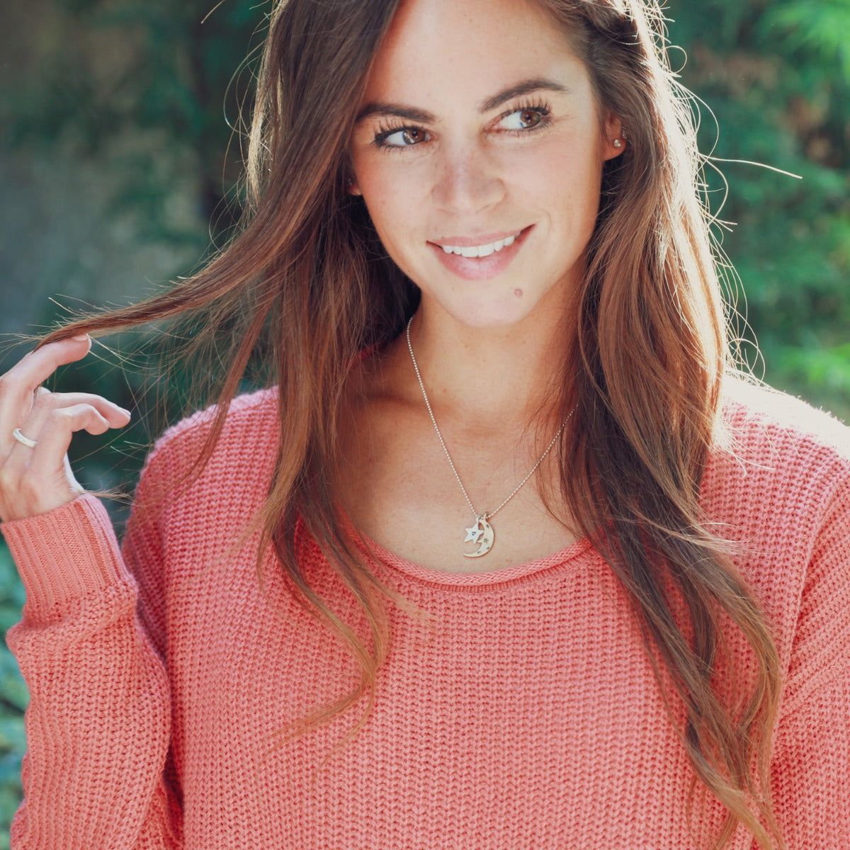 Twinkle Little Stars Necklace (Sterling Silver & Brass)