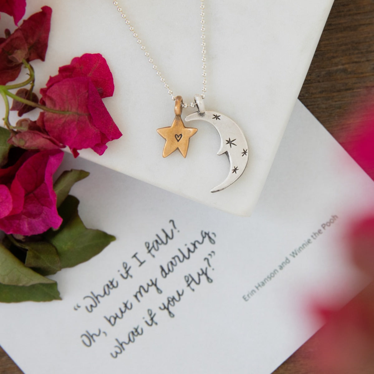 Twinkle Little Stars Necklace (Sterling Silver & Brass)