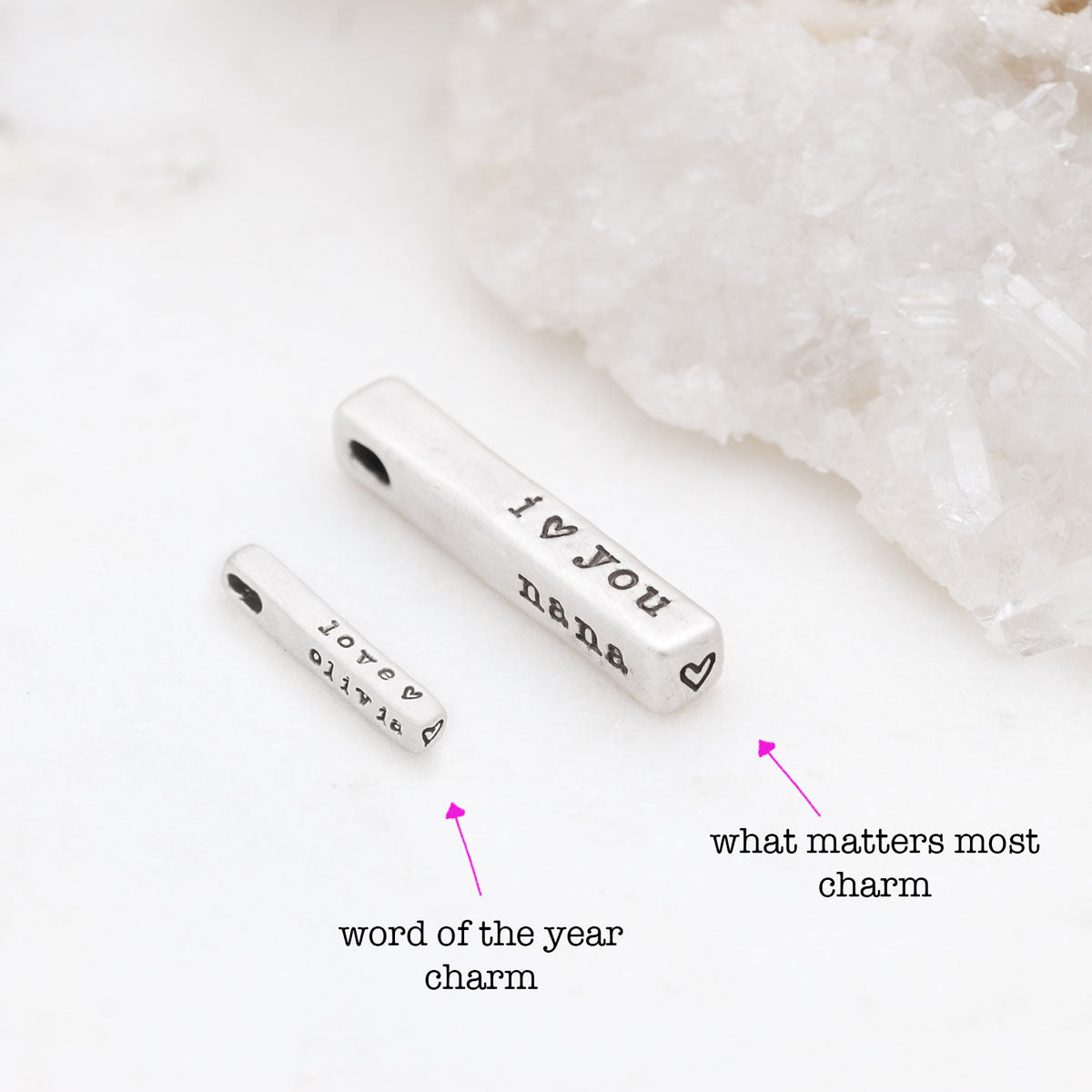 Word of the Year Charm - 1 Side (Sterling Silver)