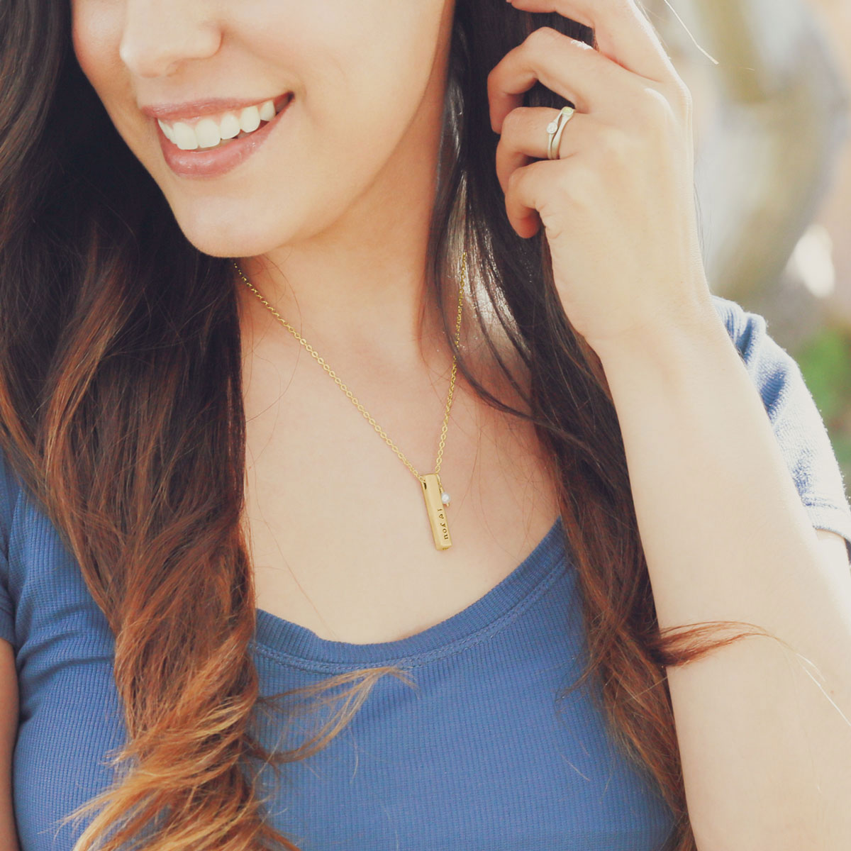 What Matters Most Necklace - 1 Side (10K Solid Gold)