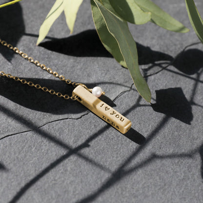 What Matters Most Necklace - 4 Sides (14K Solid Gold)