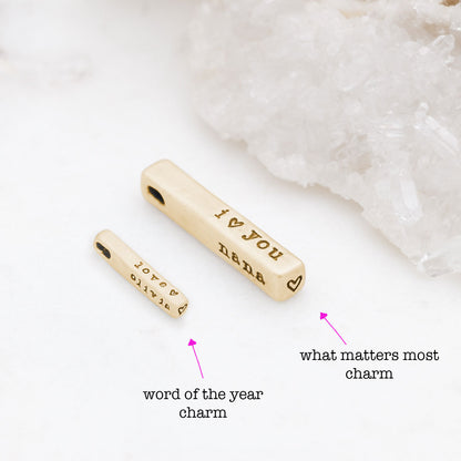 Word of the Year Charm - 1 Side (14K Solid Gold)