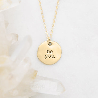 Be You Disc Necklace (10K Solid Gold)