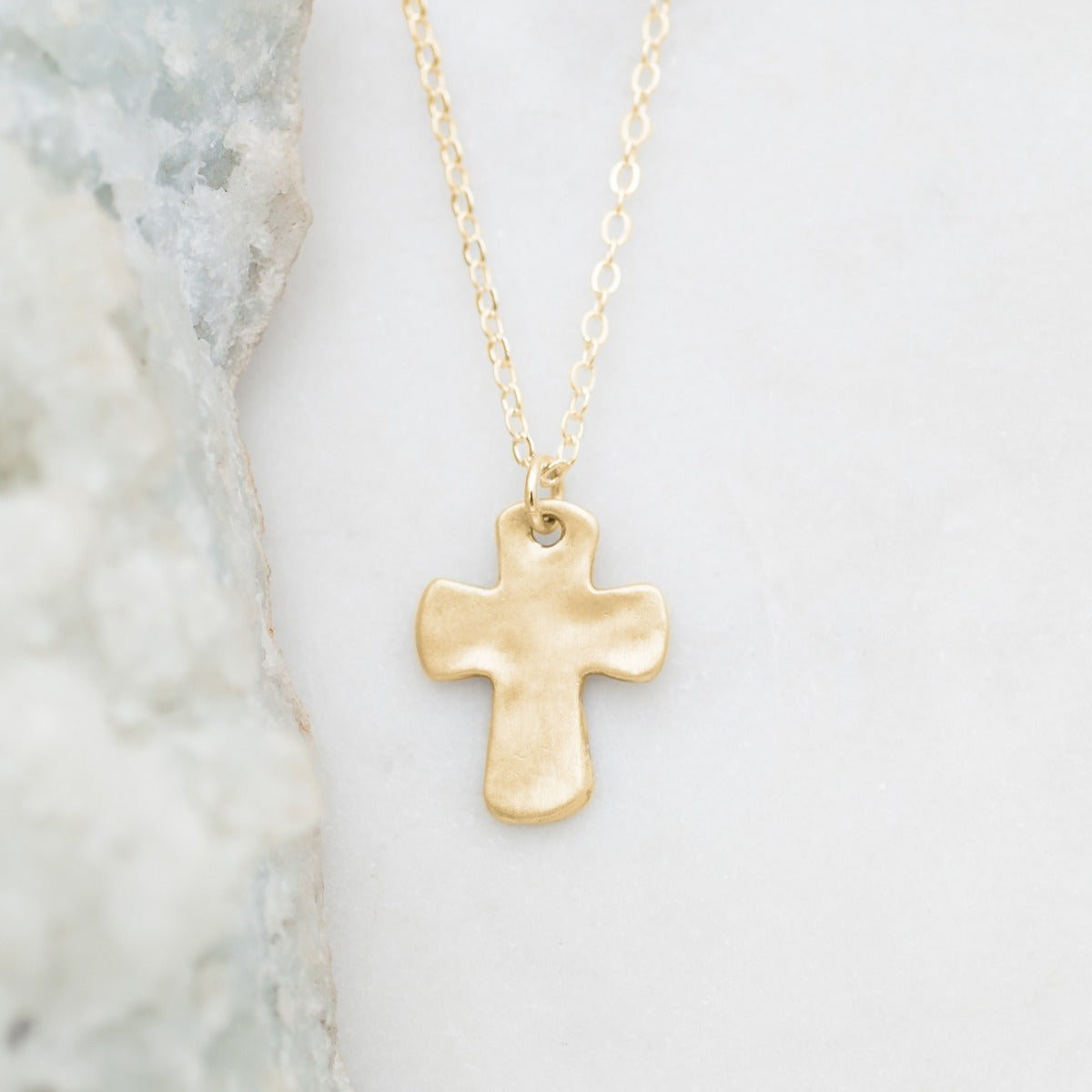 Grace For Today Cross Necklace (10K Solid Gold)
