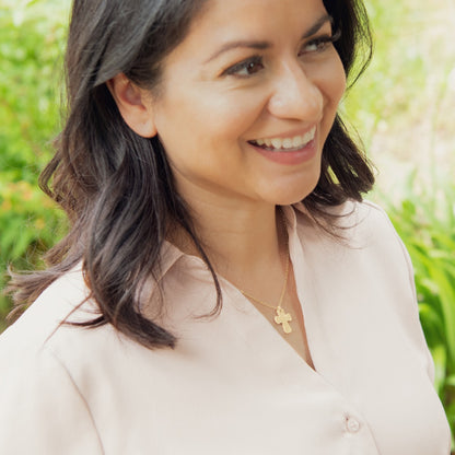 Grace For Today Cross Necklace (10K Solid Gold)