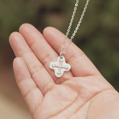 Shining Light Cross Necklace (Sterling Silver)