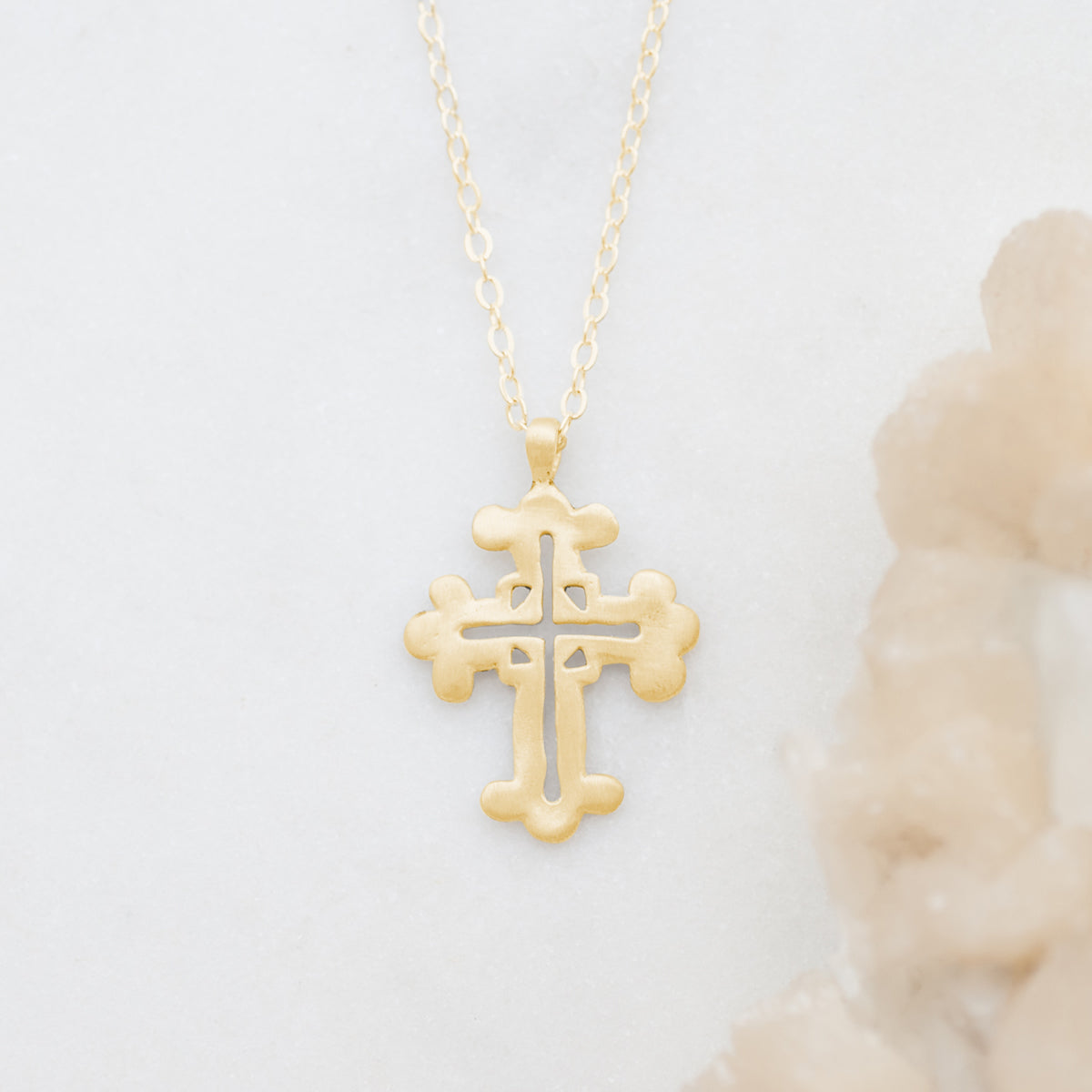 Work of Art Cross Necklace (10K Solid Gold)