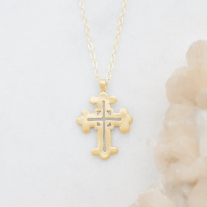 Work of Art Cross Necklace (10K Solid Gold)