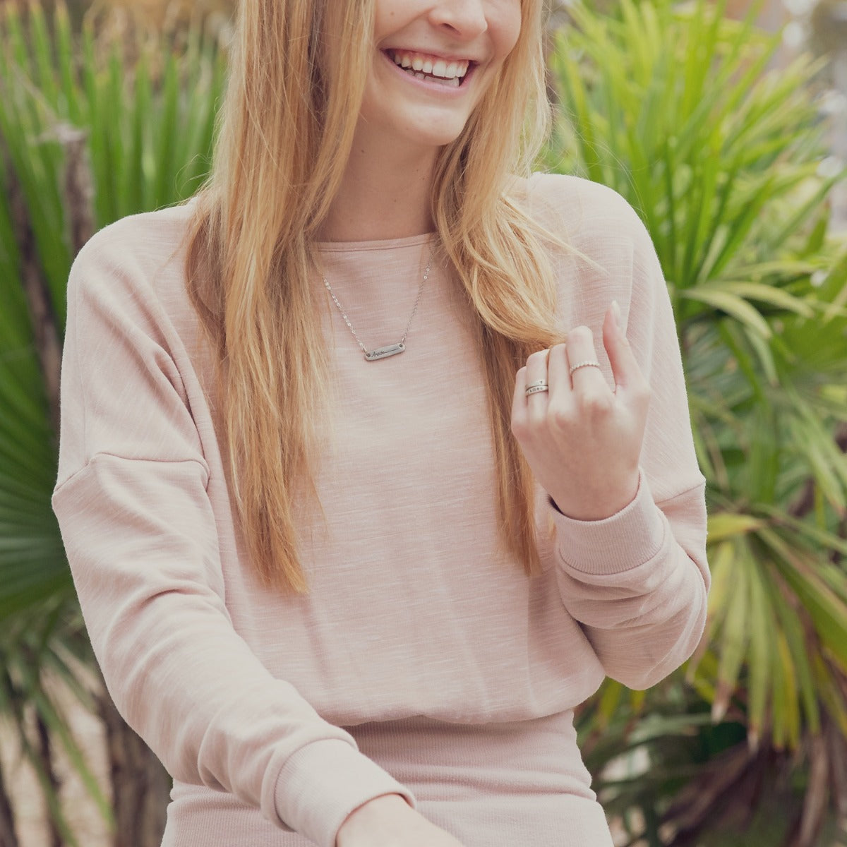 You Are Brave Bar Necklace (Pewter)