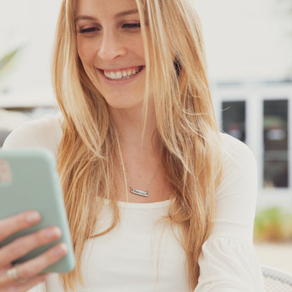 You Are Brave Bar Necklace (Pewter)