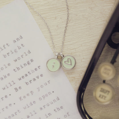 Typewriter Initial Necklace (Pewter)
