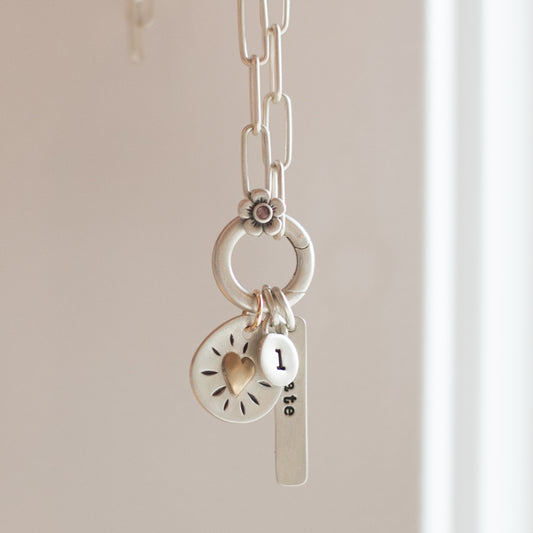 Birthstone Bloom Buildable Charm Necklace (Sterling Silver)