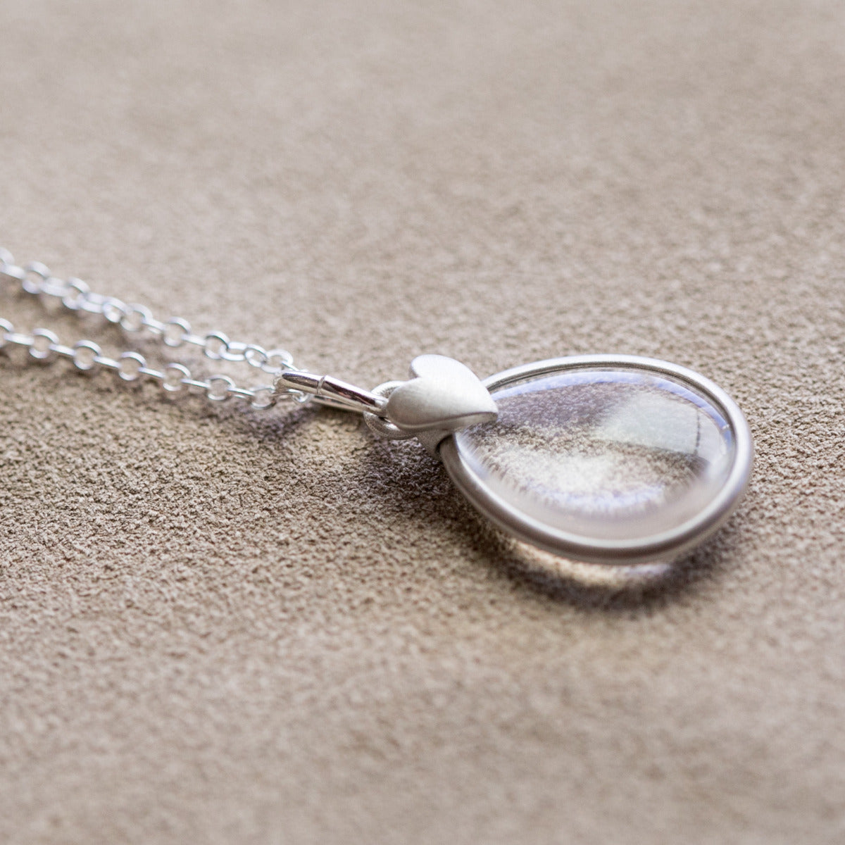 Clear and Bright Heart Necklace (Sterling Silver)