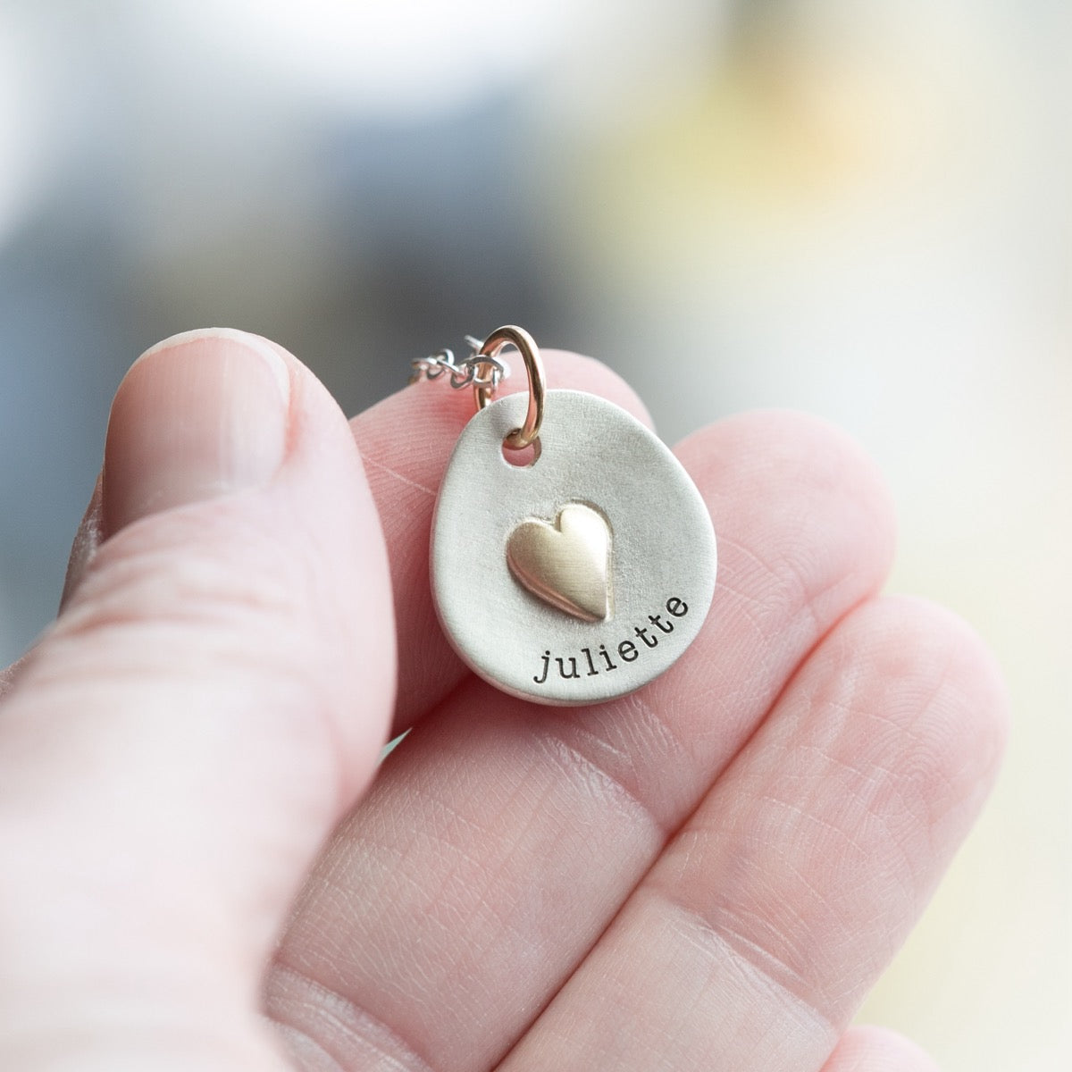 Love and be loved Necklace (Sterling Silver & 14K Solid Gold)