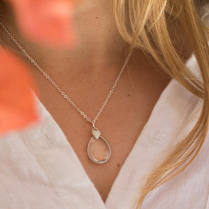 Clear and Bright Heart Necklace (Sterling Silver)