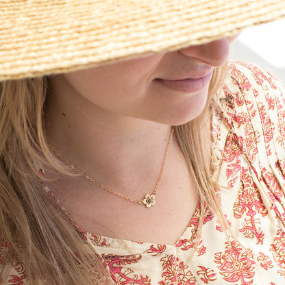 Birthstone Bloom Necklace (Gold Plated)