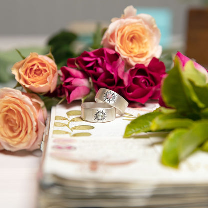 Sunburst Birthstone Ring (Sterling Silver)