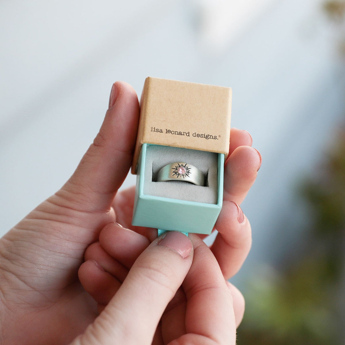 Sunburst Birthstone Ring (Sterling Silver)