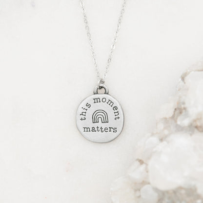 This Moment Matters Necklace (Pewter)