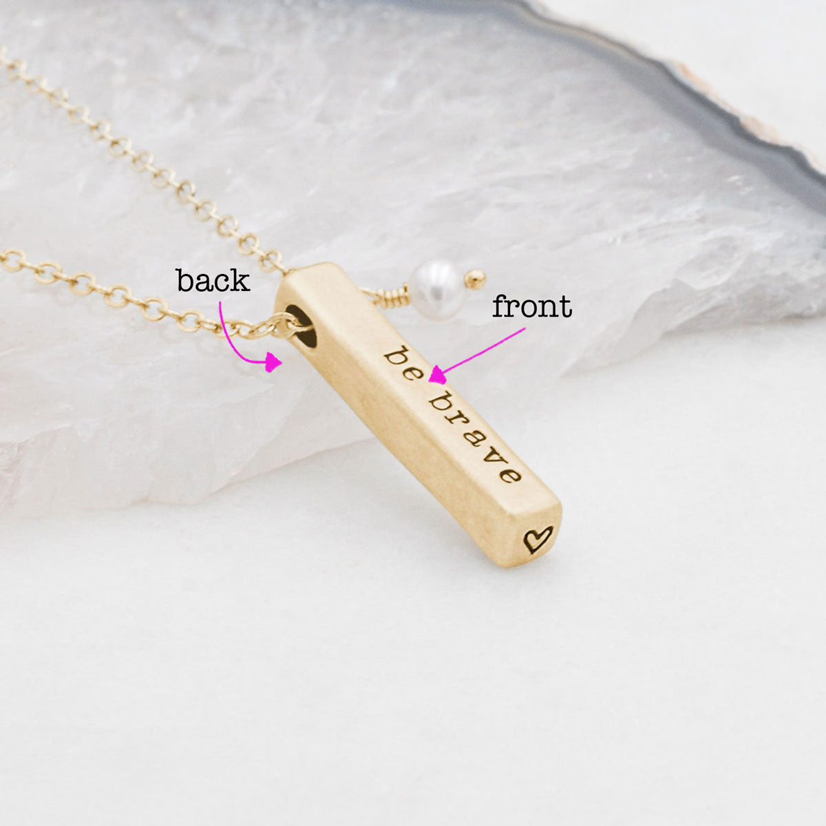 What Matters Most Necklace - 2 Sides (14K Solid Gold)