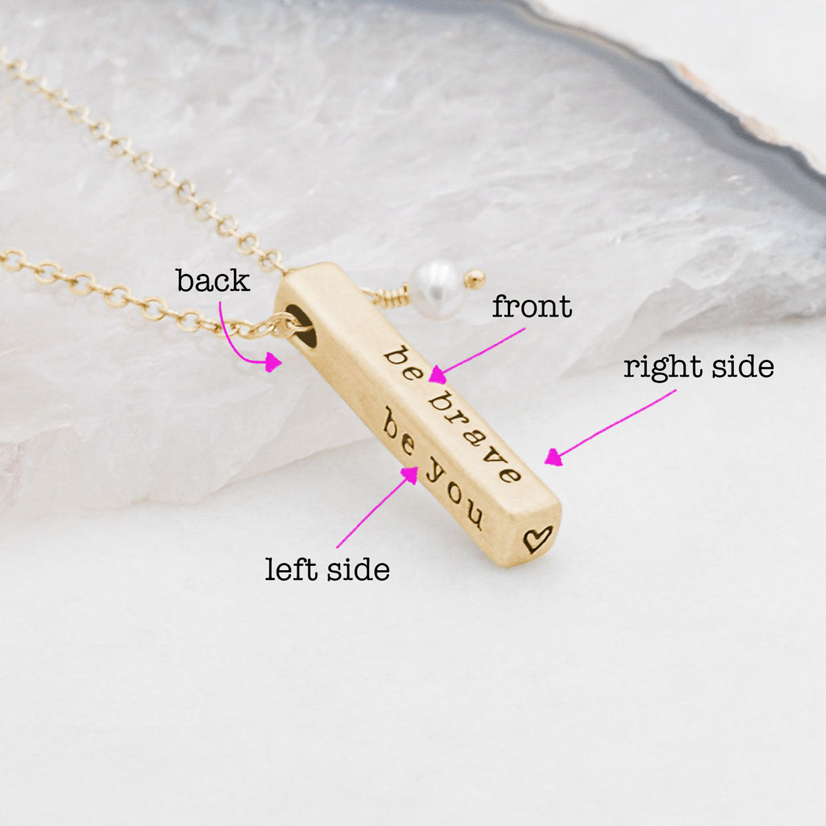 What Matters Most Necklace - 4 Sides (14K Solid Gold) - Lisa Leonard Designs
