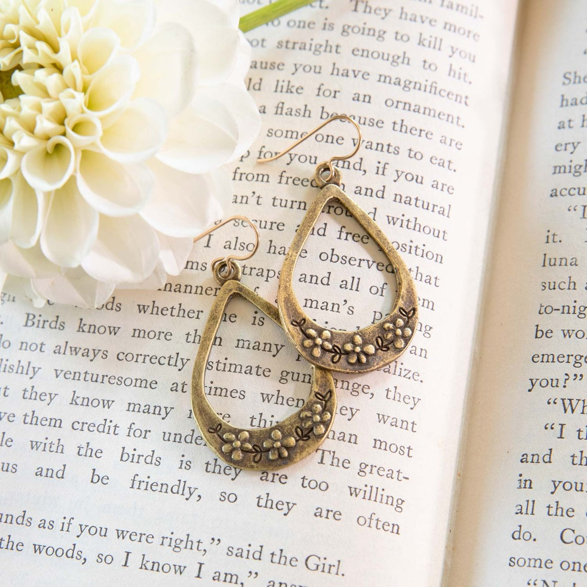 Bud and Blossom Drop Earrings (Gold Plated)