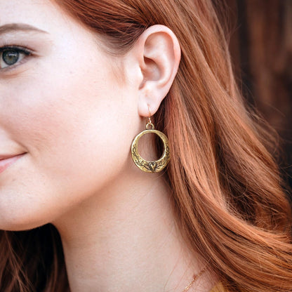 Let Love Grow Hoop Earrings (Gold Plated)