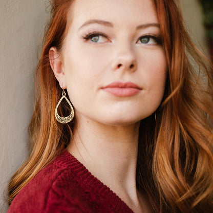 Bud and Blossom Drop Earrings (Gold Plated)