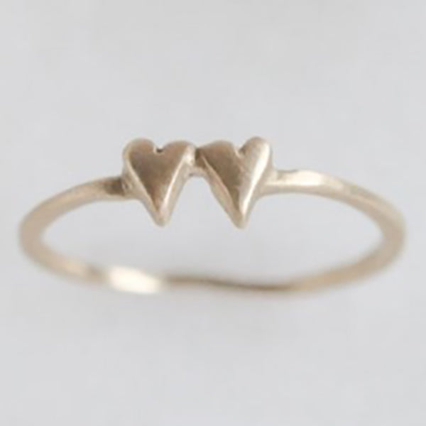 Sweet Love Ring - Two Hearts (Gold Plated)