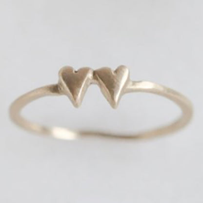 Sweet Love Ring - Two Hearts (Gold Vermeil)