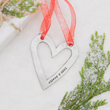 Molded Heart Ornament (Pewter)