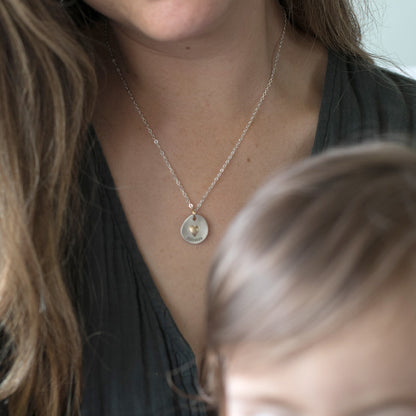 Love and be loved Necklace (Sterling Silver & 14K Solid Gold)