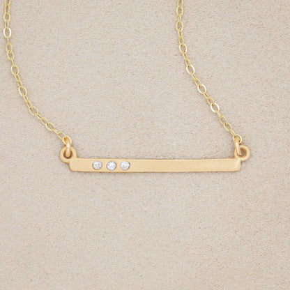 Cross Bar Necklace (10K Solid Gold)