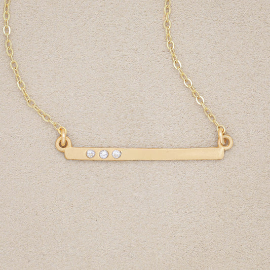 Cross Bar Necklace (10K Solid Gold)