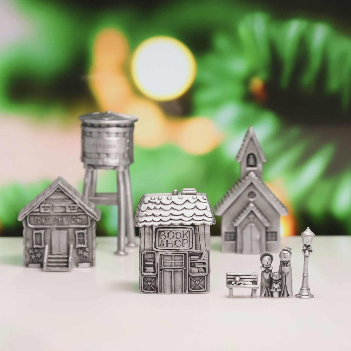 Cozy Book Shop Winter Wonderland Village (Pewter) - Lisa Leonard Designs