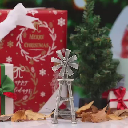 Working Windmill Winter Wonderland (Pewter)