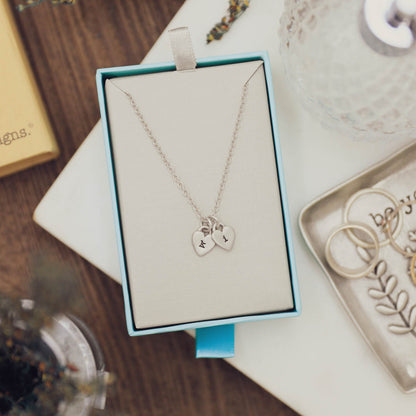 Cherished Hearts Initials Necklace (Sterling Silver)
