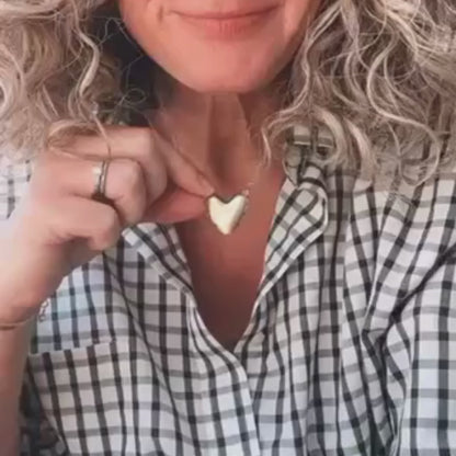 Inside My Heart Hidden Message Necklace-scalloped (Sterling Silver & Gold Plated)